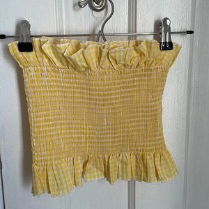 Yellow plaid crop top